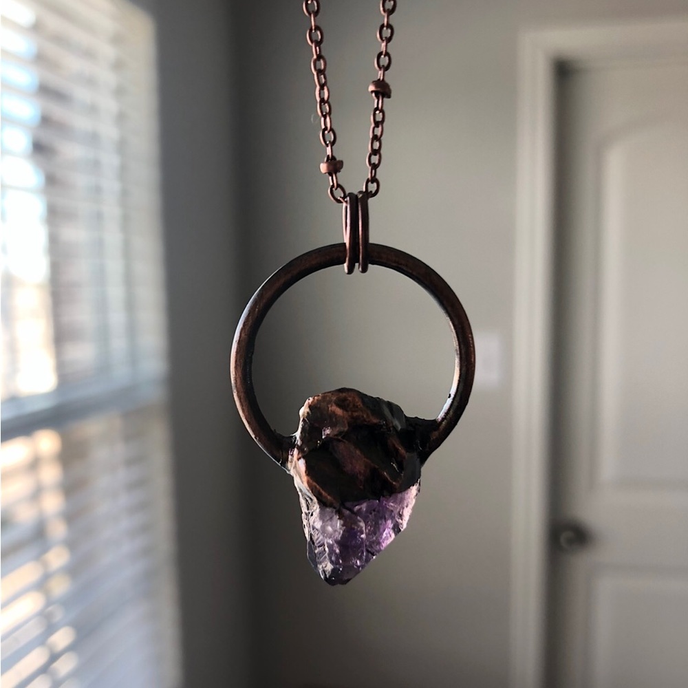 Amethyst crystal necklace